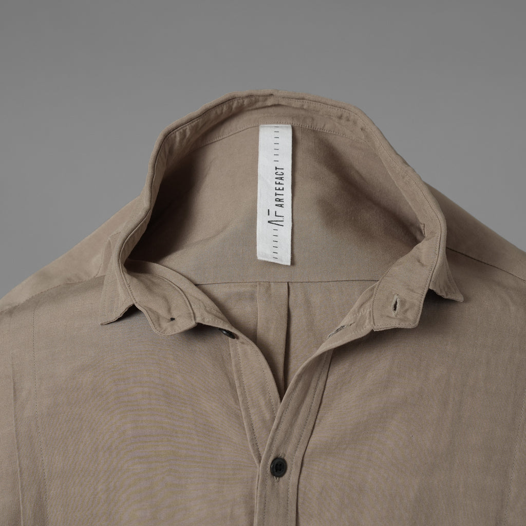 A.F ARTEFACT エーエフ アーティファクト / 21SS CLASSIC LONG SLEEVE SHIRT リネン 長袖シャツ / size 2 (BROWN) 352108-ymu