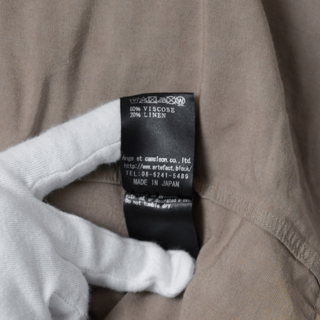 A.F ARTEFACT エーエフ アーティファクト / 21SS CLASSIC LONG SLEEVE SHIRT リネン 長袖シャツ / size 2 (BROWN) 352108-ymu