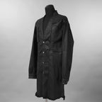 Rick Owens リックオウエンス / 美品 24SS LIDO / FOG POCKET JUMBO CUT-OUT OUTER SHIRT / コーティング カットオフ アウターシャツ / RR01D-3703 SBW / size 46 (BLACK WAX)