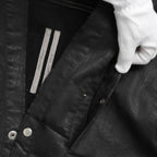 Rick Owens リックオウエンス / 美品 24SS LIDO / FOG POCKET JUMBO CUT-OUT OUTER SHIRT / コーティング カットオフ アウターシャツ / RR01D-3703 SBW / size 46 (BLACK WAX)
