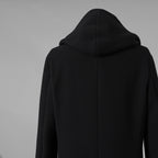 1PIU1UGUALE3 ウノピゥウノウグァーレトレ / 18AW 美品 WRAP NECK HOOD COAT ウールカシミア メルトンコート アウター / MRC060 WNY016 / size 4 (BLACK) 123023-alm