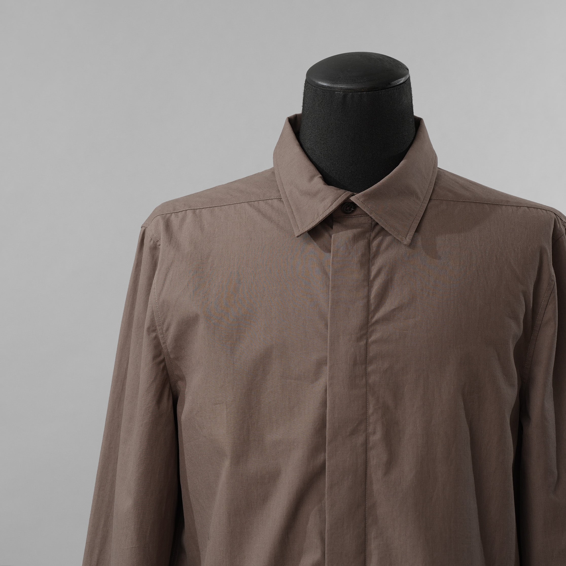 Rick Owens リックオウエンス / 23SS EDFU OFFICE SHIRT オフィスシャツ フライトフロント 長袖シャツ / RU01C4299-P / size 48 (DUST)