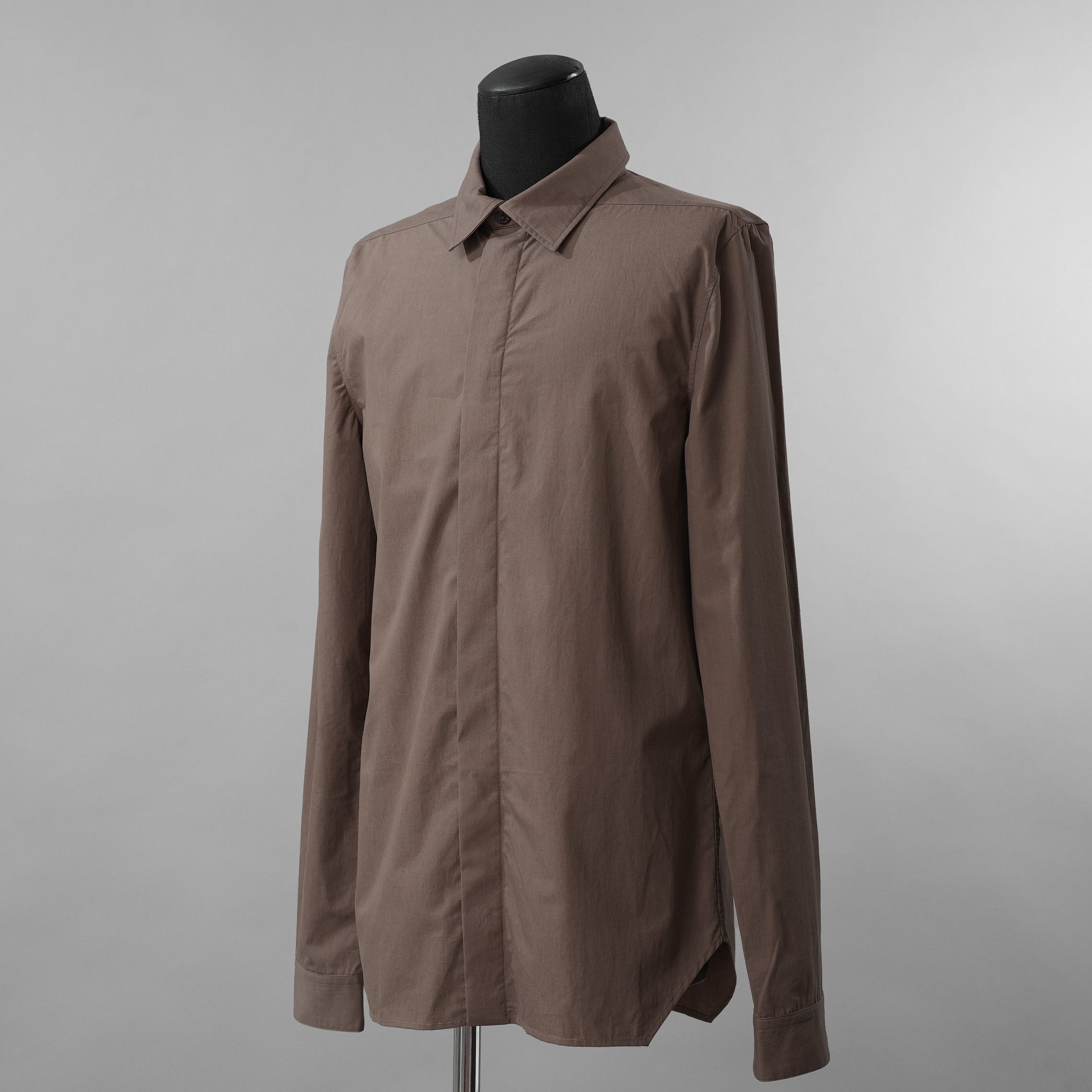 Rick Owens リックオウエンス / 23SS EDFU OFFICE SHIRT オフィスシャツ フライトフロント 長袖シャツ / RU01C4299-P / size 48 (DUST)