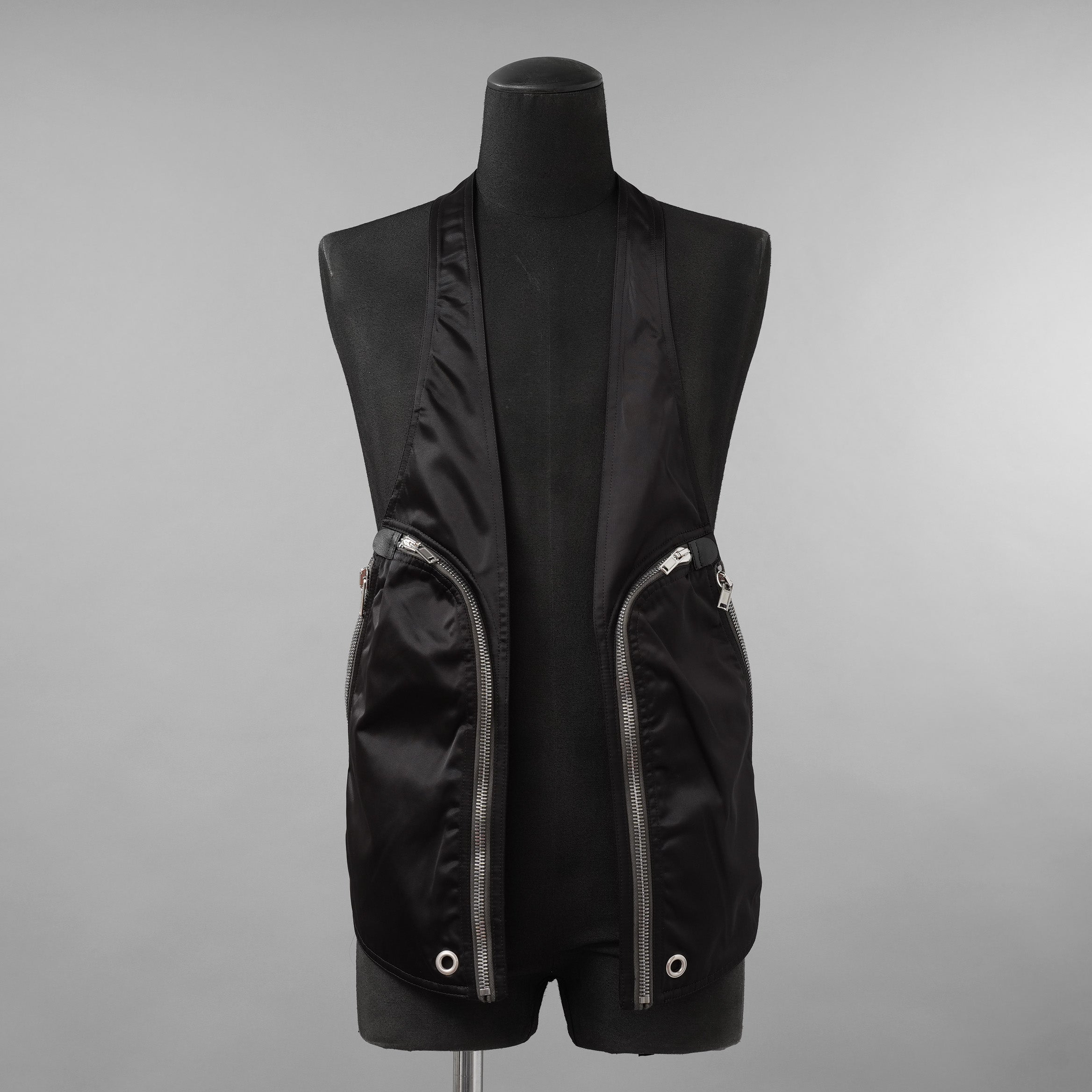 Rick Owens リックオウエンス / 美品 22AW STROBE / Bauhaus Vest バウハウス ベスト / RU02B2763-NBR / size 48 (BLACK)