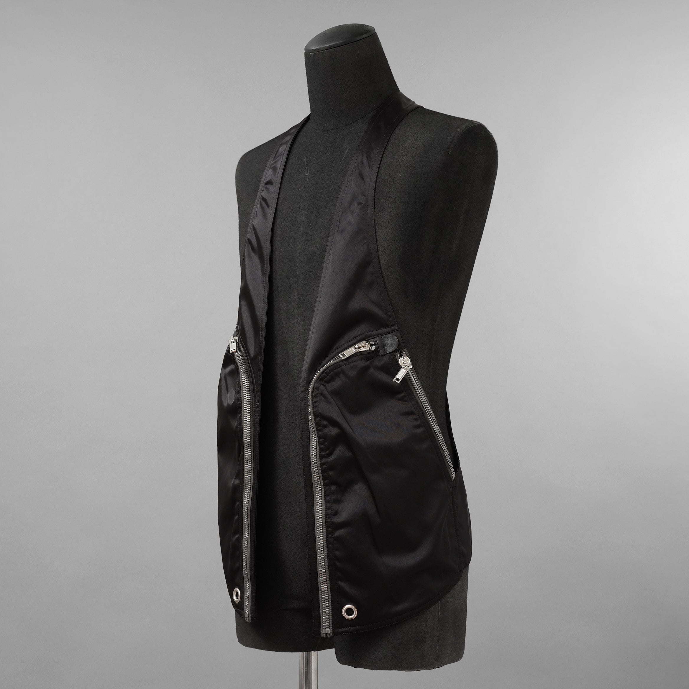 Rick Owens リックオウエンス / 美品 22AW STROBE / Bauhaus Vest バウハウス ベスト / RU02B2763-NBR / size 48 (BLACK)