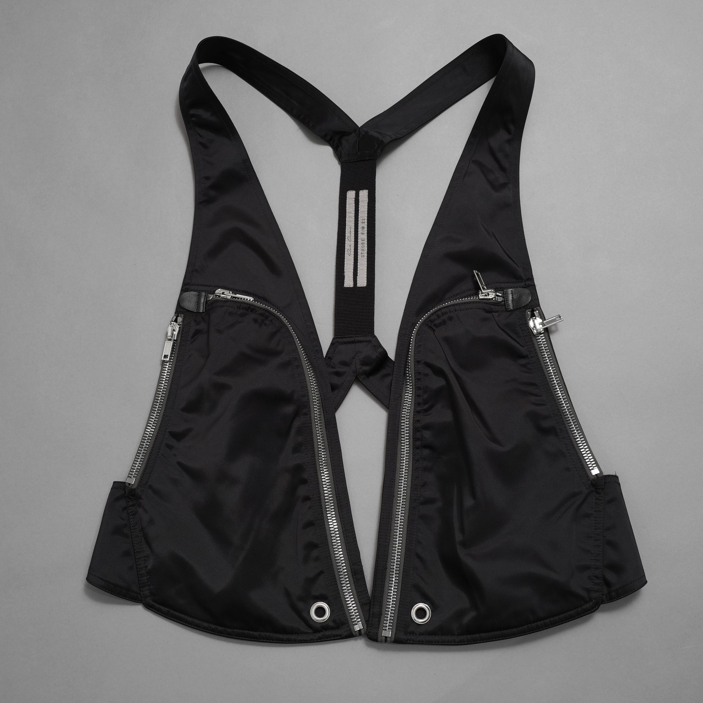 Rick Owens リックオウエンス / 美品 22AW STROBE / Bauhaus Vest バウハウス ベスト / RU02B2763-NBR / size 48 (BLACK)