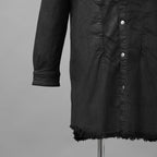 Rick Owens リックオウエンス / 美品 24SS LIDO / FOG POCKET JUMBO CUT-OUT OUTER SHIRT / コーティング カットオフ アウターシャツ / RR01D-3703 SBW / size 46 (BLACK WAX)