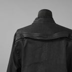 Rick Owens リックオウエンス / 美品 24SS LIDO / FOG POCKET JUMBO CUT-OUT OUTER SHIRT / コーティング カットオフ アウターシャツ / RR01D-3703 SBW / size 46 (BLACK WAX)