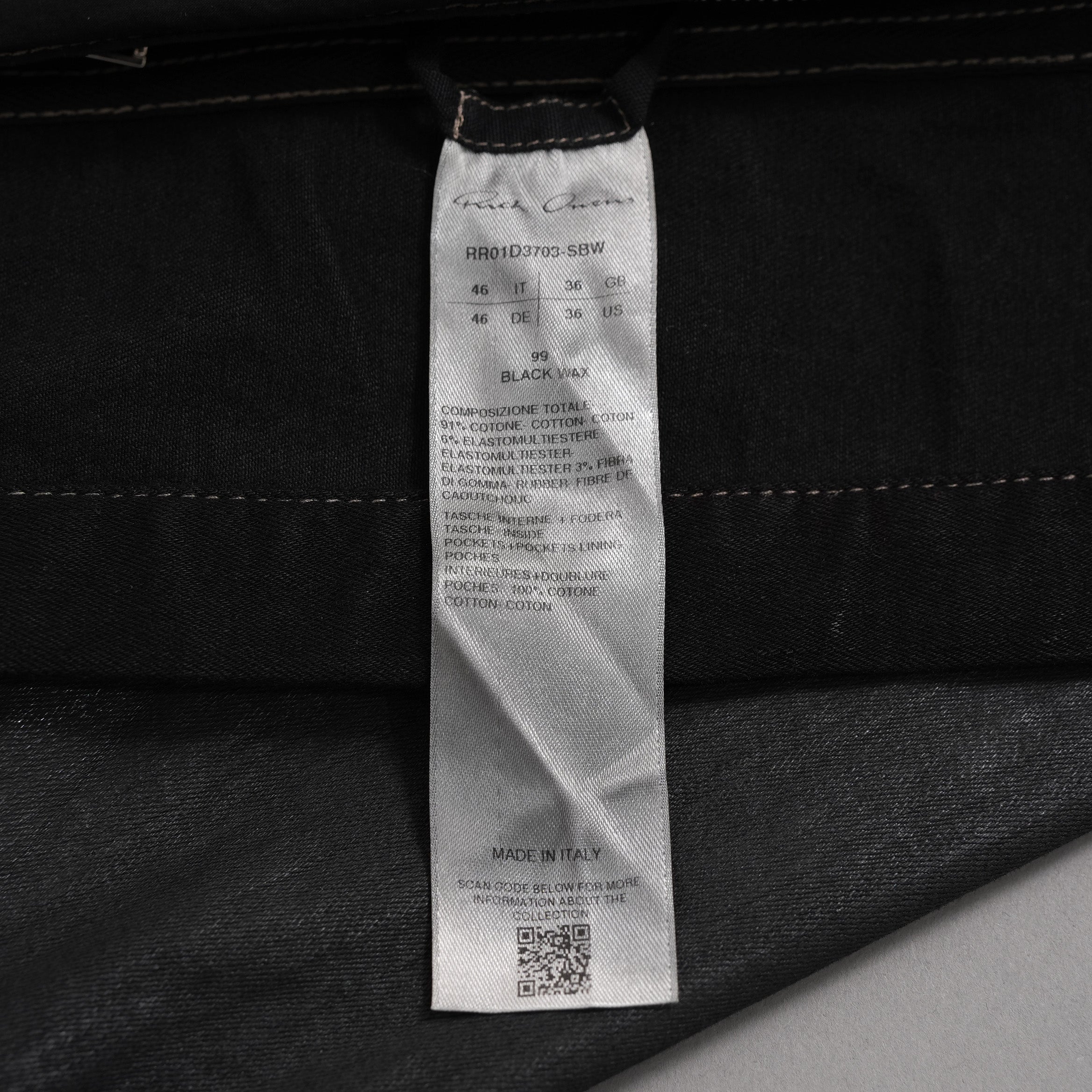 Rick Owens リックオウエンス / 美品 24SS LIDO / FOG POCKET JUMBO CUT-OUT OUTER SHIRT / コーティング カットオフ アウターシャツ / RR01D-3703 SBW / size 46 (BLACK WAX)