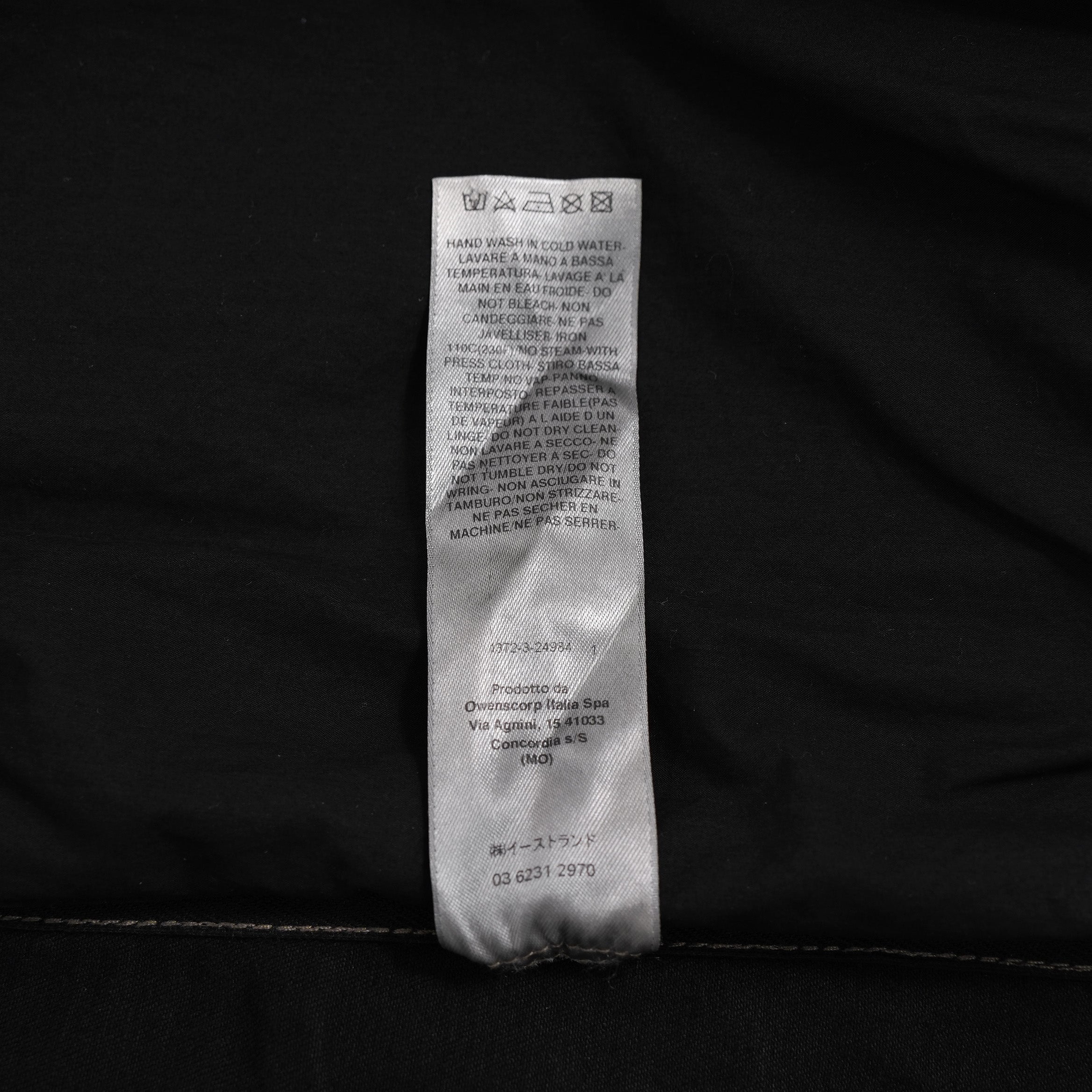 Rick Owens リックオウエンス / 美品 24SS LIDO / FOG POCKET JUMBO CUT-OUT OUTER SHIRT / コーティング カットオフ アウターシャツ / RR01D-3703 SBW / size 46 (BLACK WAX)