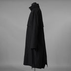 KAZUYUKI KUMAGAI ATTACHMENT カズユキ クマガイ アタッチメント / 20SS 塩縮タスランナイロンタフタ スタンドカラー コート / AC01-211 / size 2 (BLACK) 123032-alm
