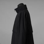 KAZUYUKI KUMAGAI ATTACHMENT カズユキ クマガイ アタッチメント / 20SS 塩縮タスランナイロンタフタ スタンドカラー コート / AC01-211 / size 2 (BLACK) 123032-alm