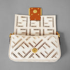 FENDI フェンディ / 21SS BAGUETTE CANVAS RICAMO FF AJOUR バゲット ミニ ハンドバッグ / ショルダーバッグ / 8BS017 AF2V F1DSV / IVORY