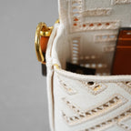 FENDI フェンディ / 21SS BAGUETTE CANVAS RICAMO FF AJOUR バゲット ミニ ハンドバッグ / ショルダーバッグ / 8BS017 AF2V F1DSV / IVORY