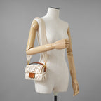 FENDI フェンディ / 21SS BAGUETTE CANVAS RICAMO FF AJOUR バゲット ミニ ハンドバッグ / ショルダーバッグ / 8BS017 AF2V F1DSV / IVORY