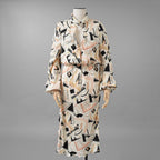 FENDI フェンディ / 美品 22SS ジオメトリック柄 シルクシフォン ワンピース / ドレス / FDB896 AJYC / size 40 (IVORY) レディース