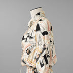 FENDI フェンディ / 美品 22SS ジオメトリック柄 シルクシフォン ワンピース / ドレス / FDB896 AJYC / size 40 (IVORY) レディース