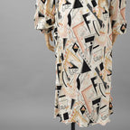 FENDI フェンディ / 美品 22SS ジオメトリック柄 シルクシフォン ワンピース / ドレス / FDB896 AJYC / size 40 (IVORY) レディース