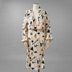 FENDI フェンディ / 美品 22SS ジオメトリック柄 シルクシフォン ワンピース / ドレス / FDB896 AJYC / size 40 (IVORY) レディース
