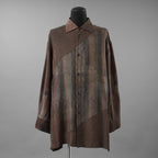 ZIGGY CHEN ジギーチェン/ 24SS Spiral Printing Oversized Long Shirt スパイラルプリント オーバーサイズ ロングシャツ（フェードカッパーローズ）長袖シャツ / OM2410720 / size 44 ( Faded Copper Rose )
