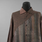 ZIGGY CHEN ジギーチェン/ 24SS Spiral Printing Oversized Long Shirt スパイラルプリント オーバーサイズ ロングシャツ（フェードカッパーローズ）長袖シャツ / OM2410720 / size 44 ( Faded Copper Rose )