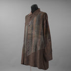 ZIGGY CHEN ジギーチェン/ 24SS Spiral Printing Oversized Long Shirt スパイラルプリント オーバーサイズ ロングシャツ（フェードカッパーローズ）長袖シャツ / OM2410720 / size 44 ( Faded Copper Rose )