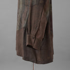 ZIGGY CHEN ジギーチェン/ 24SS Spiral Printing Oversized Long Shirt スパイラルプリント オーバーサイズ ロングシャツ（フェードカッパーローズ）長袖シャツ / OM2410720 / size 44 ( Faded Copper Rose )