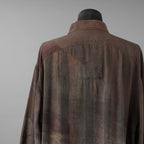 ZIGGY CHEN ジギーチェン/ 24SS Spiral Printing Oversized Long Shirt スパイラルプリント オーバーサイズ ロングシャツ（フェードカッパーローズ）長袖シャツ / OM2410720 / size 44 ( Faded Copper Rose )