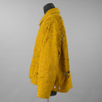 SONG FOR THE MUTE ソングフォーザミュート / 24AW 24.1 THE DREAMERS Destroyed Pleated Zip Up Jacket ジャケット / 241_MJK105_BULETMST / size 46 (MASTARD)