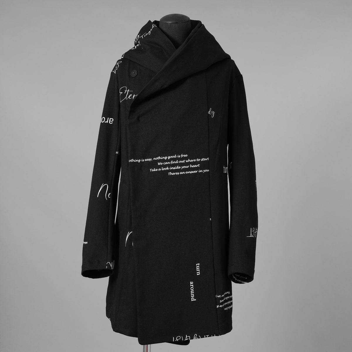 bajra バジュラ / 美品 25AW ストレッチデニム プリント フーデッドコート / 157UC03 / size 3 (BLACK) 352118-in-ue