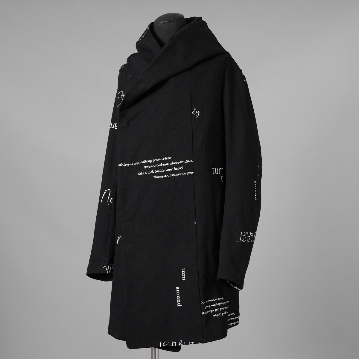 bajra バジュラ / 美品 25AW ストレッチデニム プリント フーデッドコート / 157UC03 / size 3 (BLACK) 352118-in-ue