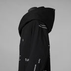 bajra バジュラ / 美品 25AW ストレッチデニム プリント フーデッドコート / 157UC03 / size 3 (BLACK) 352118-in-ue