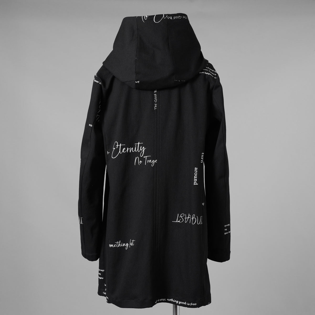 bajra バジュラ / 美品 25AW ストレッチデニム プリント フーデッドコート / 157UC03 / size 3 (BLACK) 352118-in-ue