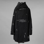 bajra バジュラ / 美品 25AW ストレッチデニム プリント フーデッドコート / 157UC03 / size 3 (BLACK) 352118-in-ue