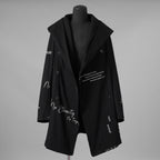 bajra バジュラ / 美品 25AW ストレッチデニム プリント フーデッドコート / 157UC03 / size 3 (BLACK) 352118-in-ue