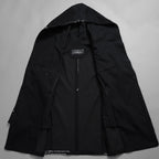 bajra バジュラ / 美品 25AW ストレッチデニム プリント フーデッドコート / 157UC03 / size 3 (BLACK) 352118-in-ue
