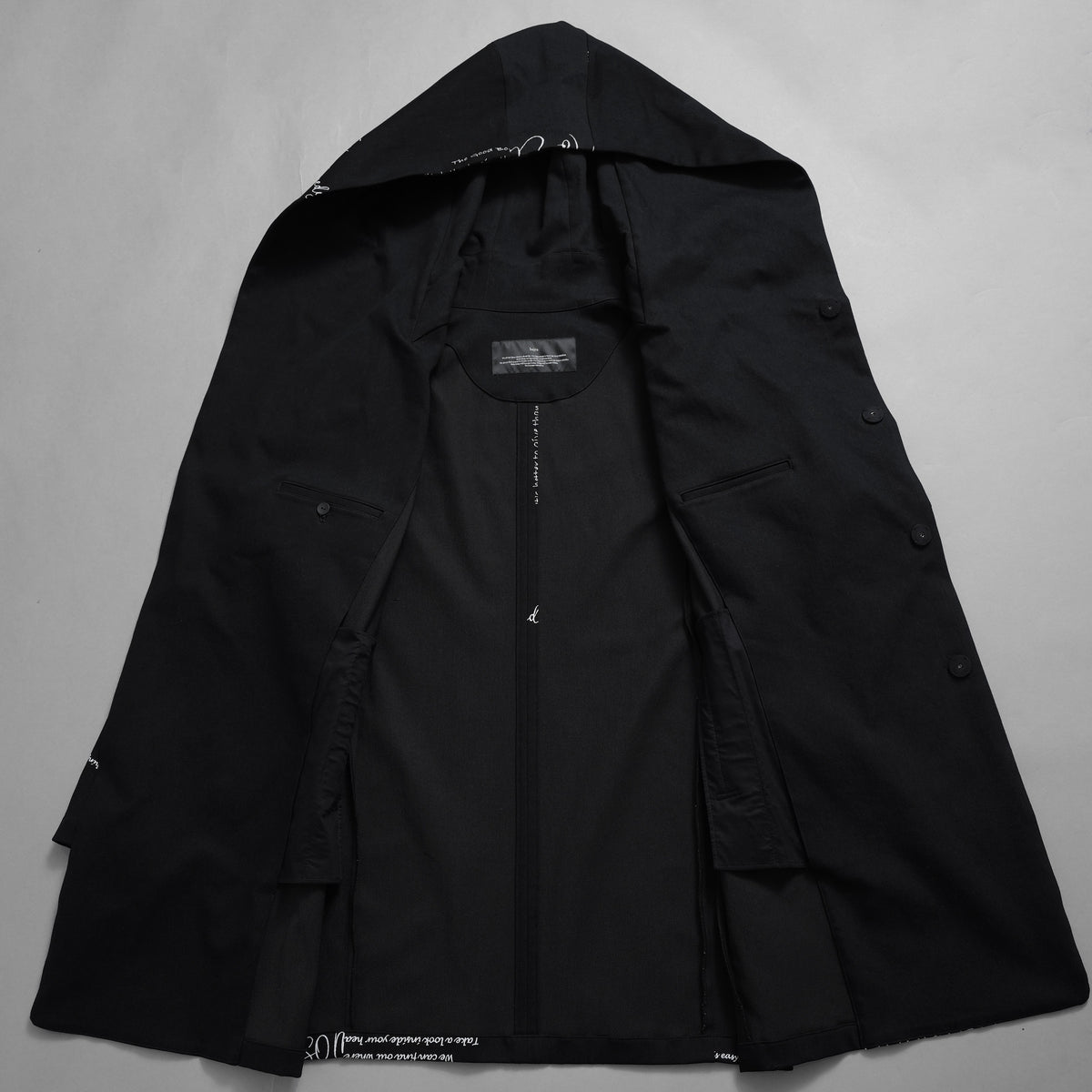 bajra バジュラ / 美品 25AW ストレッチデニム プリント フーデッドコート / 157UC03 / size 3 (BLACK) 352118-in-ue