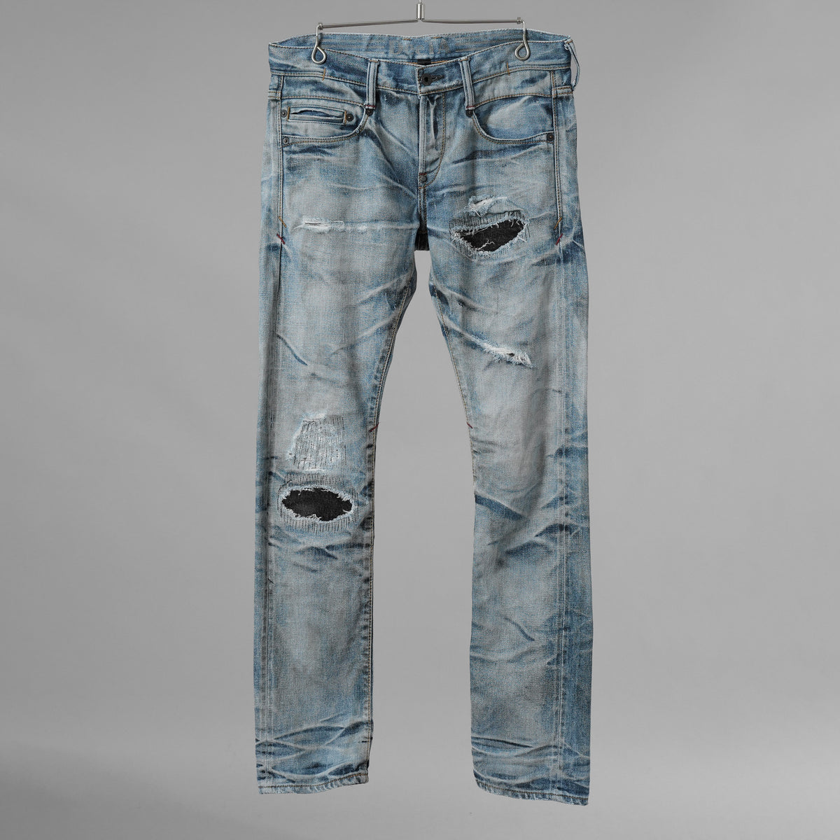 STRUM × DeeTA ストラム コラボ / 16AW JEFFLY PUNK & ROCK SLIM  クラッシュ＆リペア加工 デニムパンツ / DTA-004D / size 30 (INDIGO) 123033-alm