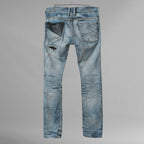 STRUM × DeeTA ストラム コラボ / 16AW JEFFLY PUNK & ROCK SLIM  クラッシュ＆リペア加工 デニムパンツ / DTA-004D / size 30 (INDIGO) 123033-alm