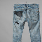 STRUM × DeeTA ストラム コラボ / 16AW JEFFLY PUNK & ROCK SLIM  クラッシュ＆リペア加工 デニムパンツ / DTA-004D / size 30 (INDIGO) 123033-alm