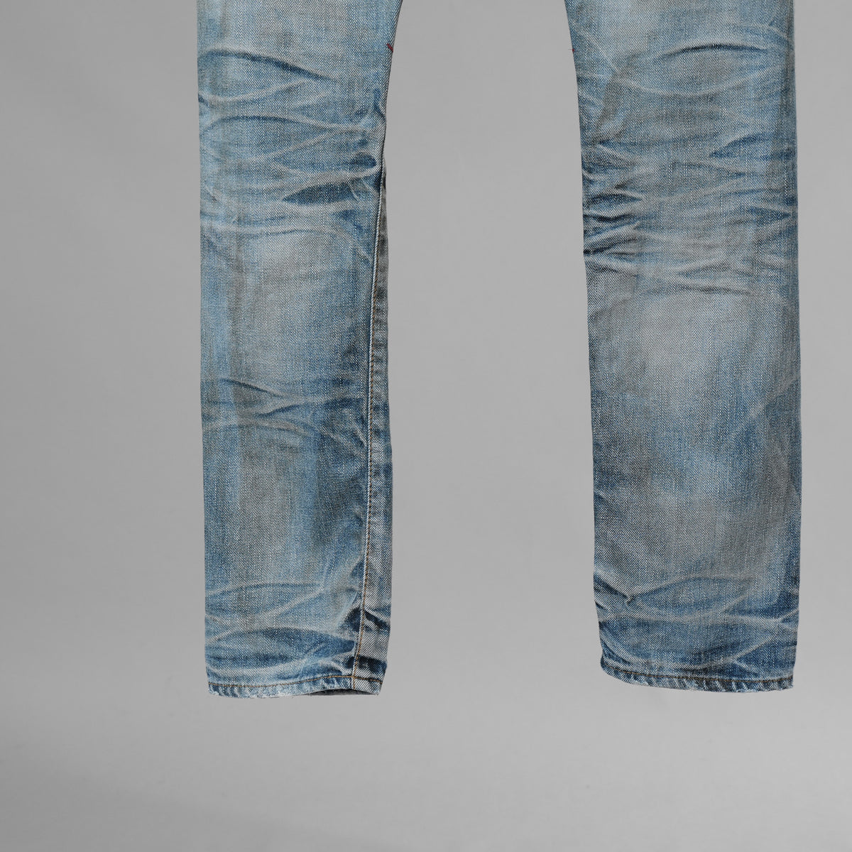 STRUM × DeeTA ストラム コラボ / 16AW JEFFLY PUNK & ROCK SLIM  クラッシュ＆リペア加工 デニムパンツ / DTA-004D / size 30 (INDIGO) 123033-alm
