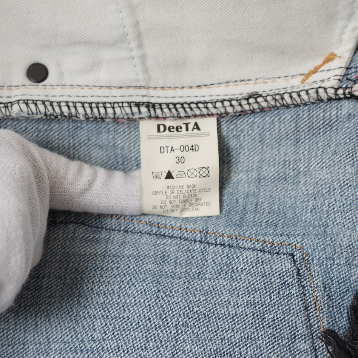 STRUM × DeeTA ストラム コラボ / 16AW JEFFLY PUNK & ROCK SLIM  クラッシュ＆リペア加工 デニムパンツ / DTA-004D / size 30 (INDIGO) 123033-alm