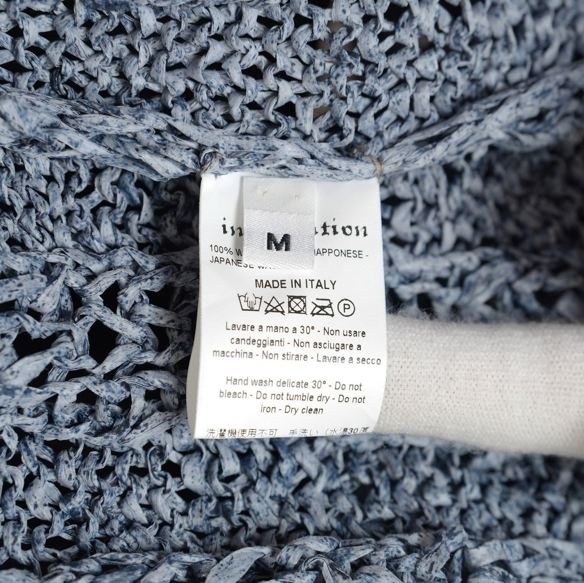 希少 incarnation インカネーション / 美品 24SS HAND STITCH WASHI CREW NECK 和紙 CARDIGAN カーディガン / size M (FADED BLUE) 352119-in-ue