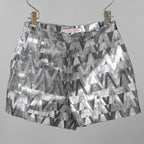 VALENTINO ヴァレンティノ / 22SS ルレックス Vオプティカル ジャカード ショーツ / XB3RF1V66UM / size 42 (SILVER) レディース
