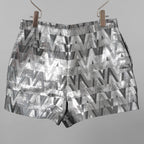 VALENTINO ヴァレンティノ / 22SS ルレックス Vオプティカル ジャカード ショーツ / XB3RF1V66UM / size 42 (SILVER) レディース