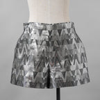 VALENTINO ヴァレンティノ / 22SS ルレックス Vオプティカル ジャカード ショーツ / XB3RF1V66UM / size 42 (SILVER) レディース
