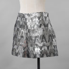 VALENTINO ヴァレンティノ / 22SS ルレックス Vオプティカル ジャカード ショーツ / XB3RF1V66UM / size 42 (SILVER) レディース