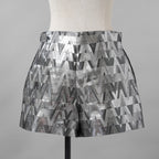 VALENTINO ヴァレンティノ / 22SS ルレックス Vオプティカル ジャカード ショーツ / XB3RF1V66UM / size 42 (SILVER) レディース