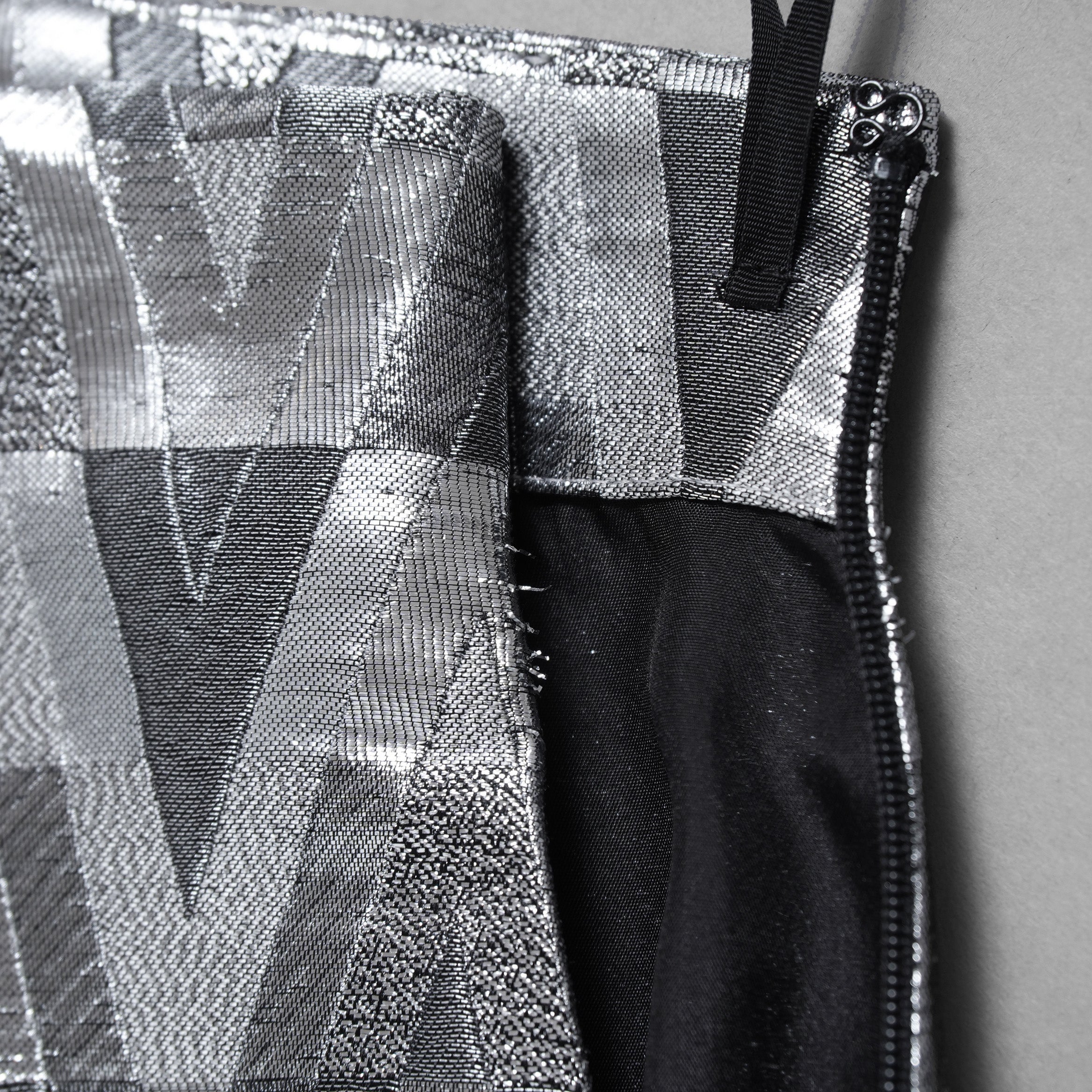 VALENTINO ヴァレンティノ / 22SS ルレックス Vオプティカル ジャカード ショーツ / XB3RF1V66UM / size 42 (SILVER) レディース