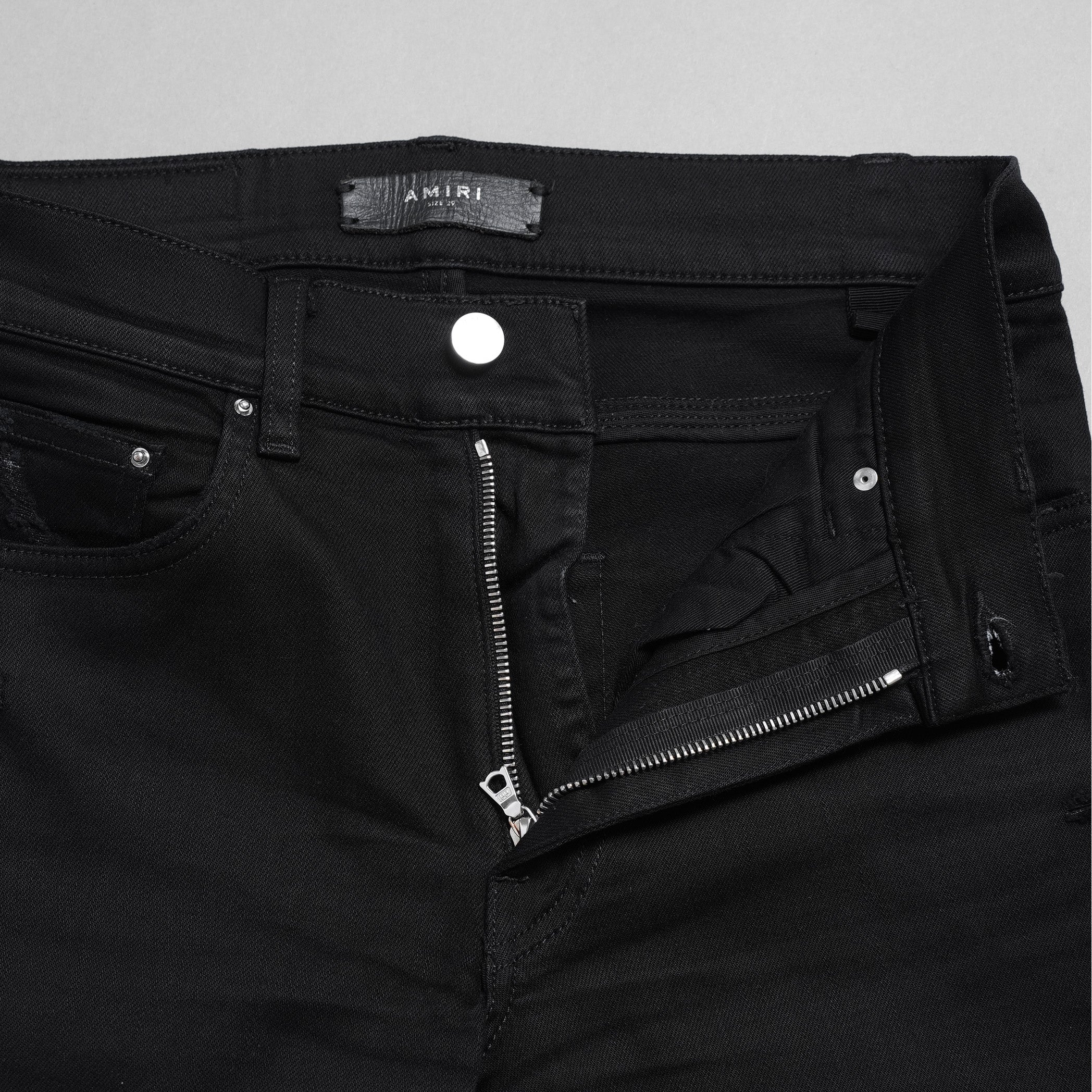 AMIRI アミリ / 美品 クラッシュ加工 ストレッチ スキニー パンツ / size 29 (BLACK)　